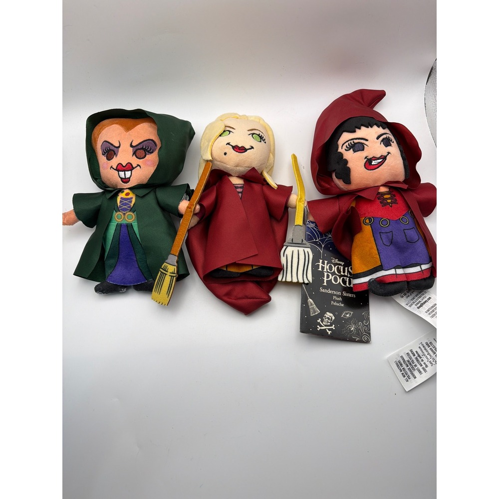 Disney Hocus Pocus Sanderson Sisters Plush Set Winifred Sarah Mary Witches NWT